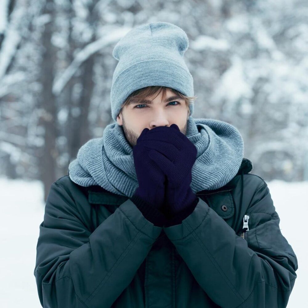 12 Pairs Winter Gloves Knit Warm Gloves Bulk Adult Stretchy Magic Gloves For Men View 6